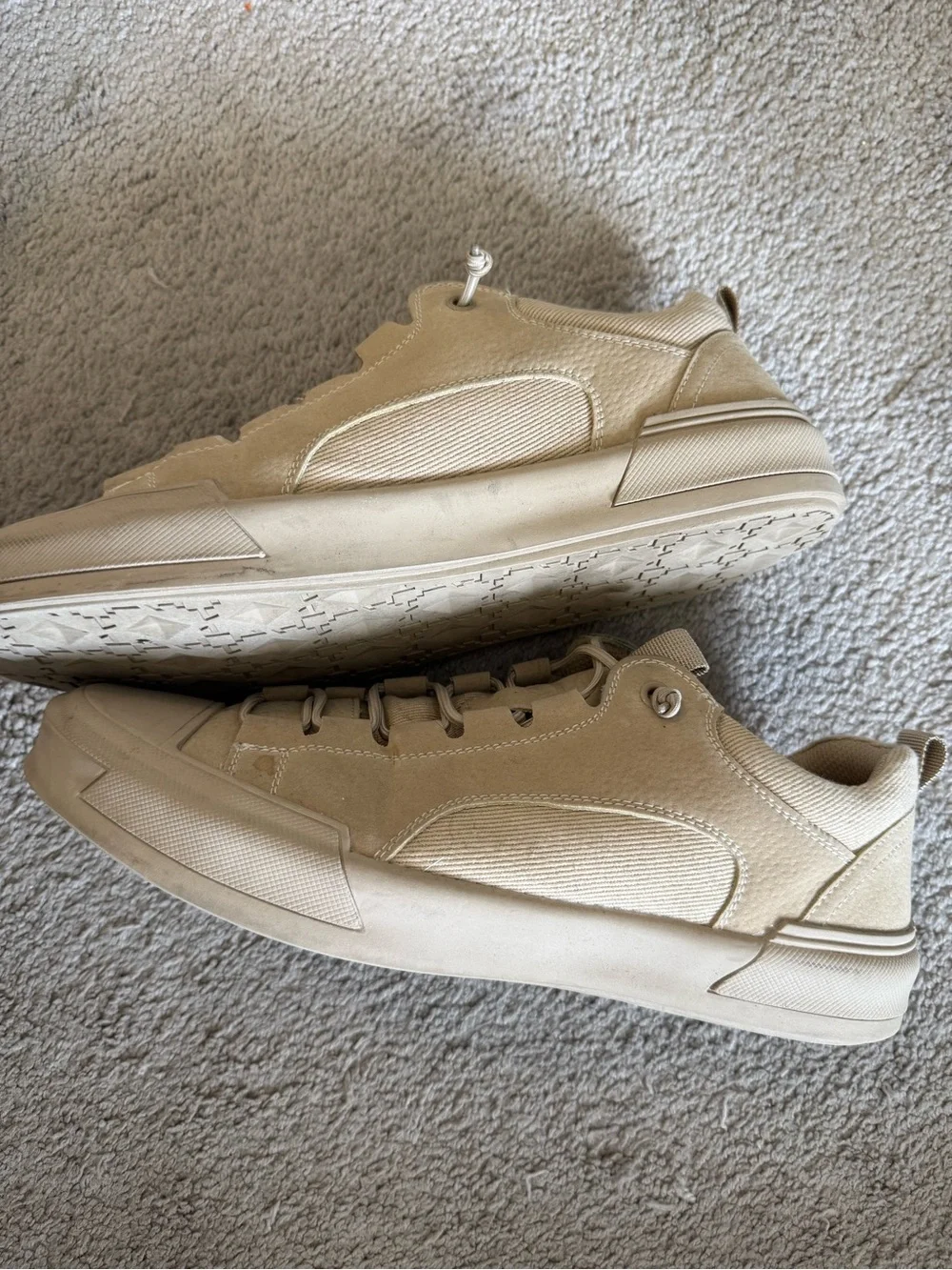 Renuar Men's Neutral Beige Casual Low-Top Sneakers